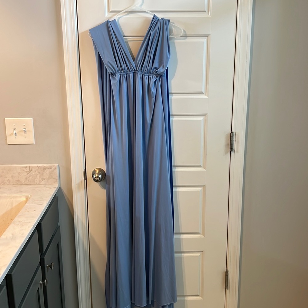 Blue maternity maxi dress